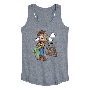 Women's - Disney - Kicking It In The Ole West Graphic Racerback Tank - 1 of 4
