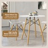 LeisureMod Dover Round Bistro 31" Dining Table – Glass/Wood Tabletop with Natural Wood Eiffel Base, Modern Kitchen, Dining Room, Cafe Table - 3 of 4