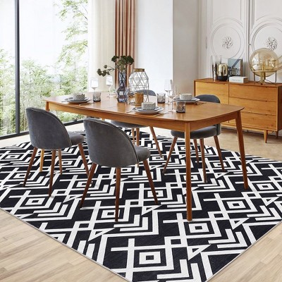 Garvee Washable Modern Area Rug,Soft Moroccan Geometric Rugs,Ultra-Thin Low Pile Large Carpet,Stain Resistant