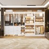 Besiost Set of 4 Closet Organizer System with Wood Drawers, 104-In Freestanding Wardrobe with Shoe Racks and Hnaging Rods - 2 of 4