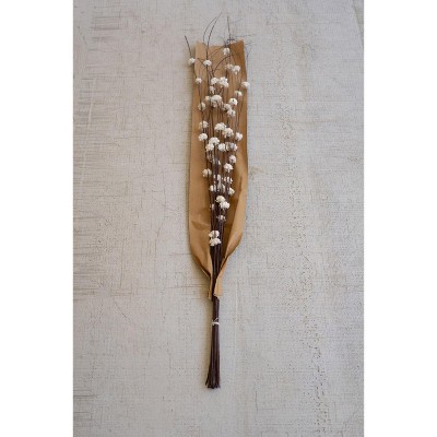 Botanical Faux Flowers 40"L , Bundle of 20 Sola Bells on Ting Ting Stems, White Neutral By Kalalou