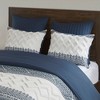 3Pcs Boho Style Cotton Duvet Set, Botanic Print Tufted Chevron Chenille Bedding, Farmhouse Bed Set with Matching Shams - 4 of 4