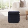 WestinTrends Alexandria Mid-Century Modern Faux Shearling Shearling Round Storage Ottoman - 2 of 4
