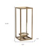 HomeRoots 16" Clear And Gold Metal And Glass Tabletop Candle Holder - 3 of 4
