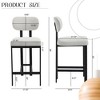 DSVIMOY Counter and Bar Stool Set Upholstered Fabric Seat with Black Metal Legs for Kitchen Island, Off-White, 36.22"*10.24"*18.9" - 3 of 4