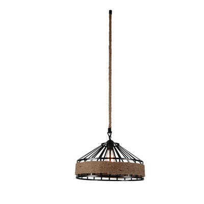 CWI Lighting Padma 1 Light Down Pendant With Black Finish