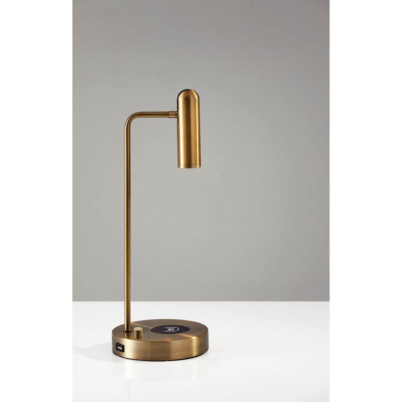 16.5&#34; Wireless Charging Table Lamp (Includes LED Light Bulb) Antique Brass - Adesso, 3 of 5