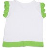 Pavilion Gift Company - Lime Green and White - 6-12 Months Ruffle T-Shirt - Leotards and Bodysuits - 3 of 4