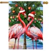 Briarwood Lane Christmas House Flag 40x28 For Outdoor Festive Flamingos For Christmas House Flag - 2 of 4