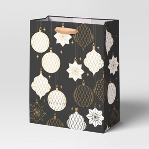 Ornaments on Black Cub Christmas Gift Bag - Wondershop™ - 1 of 3