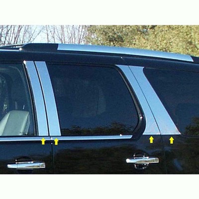 QAA is Compatible with 2007-2014 Cadillac Escalade 8 Piece Stainless Pillar Post Trim PP47257