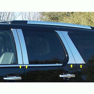 QAA is Compatible with 2007-2014 Cadillac Escalade 8 Piece Stainless Pillar Post Trim PP47257 - 1 of 3