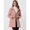 INSPIRE CHIC Women's Christmas Peter Pan Collar Double Breasted Long Trench Winter Pea Coat - 2 of 4