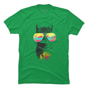 Men's Design By Humans Cat Breeze By Artemple T-Shirt - 1 of 4