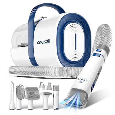 Oneisall LM2 Pet Grooming Vacuum Kits- 1.5L Dust Cup, 7 Tools, Clipper & Nail Grinder for Shedding & Cleaning, for Dogs&Cats