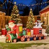QingMoon Christmas Inflatable Train with Santa Claus, Snowman, Penguin, Gift Boxes, 8 FT Holiday Blow Up Decorations for Yard, Lawn, Garden and Party - 2 of 4