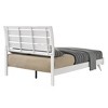 88" Queen Bed Cerys Bed White Finish - Acme Furniture: Faux Leather, Minimalist Design, Slatted Headboard - 2 of 4