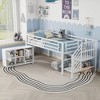 TIRAMISUBEST Twin Size Metal Loft Bed with Storage Cubby on Wheels, Low Height Kids Loft Bed Frame with 2-Step Stairs - 3 of 4