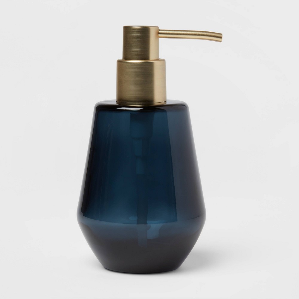 Photos - Soap Holder / Dispenser Smokey Glass Soap Pump Blue - Threshold™