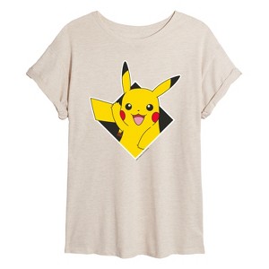 Women's - Pokémon - Diamond Pikachu Oversized Graphic T-Shirt - 1 of 4