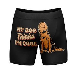 Mens My Dog Thinks Im Cool Boxer Briefs Funny Saying Cool Graphic Underwear Guys - Crazy Dog Boxer Briefs - 1 of 4