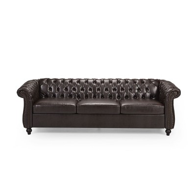 NicBex 3 Seater Sofa Couch with Tufted Button Back Modern 84.75 Inch Comfy Sleeper Couch with Wood Legs for Living Room