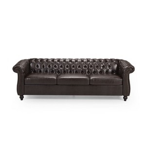 NicBex 3 Seater Sofa Couch with Tufted Button Back Modern 84.75 Inch Comfy Sleeper Couch with Wood Legs for Living Room - 1 of 4