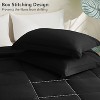 3-Piece Queen Box Stitched Comforter Set - All-Season Lightweight Black Bedding with Down Alternative Comforter & 2 Pillow Shams - 4 of 4