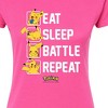 Women's - Pokémon - Eat Sleep Battle Repeat Fitted Graphic T-Shirt - 2 of 3