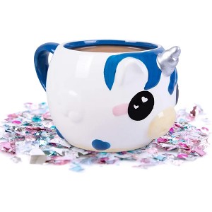 Seven20 Glitter Galaxy Blue Figural Unicorn Coffee Mug- Drink in the Cutest Ceramic Mug Ever- Gift for Kids, Teens, Adults, Women- Officially Licensed - 1 of 4