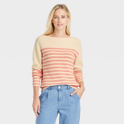 Women's Boat Neck Pullover Sweater - Who What Wear™ Striped