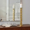 Decorative Stacked Cube Candle Holder for Home Decor - Contemporary Candlestick Holder for Dining Table Centerpiece - 24", Gold - 2 of 4