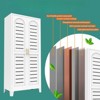 Fontoi Decorative Storage Cabinets, 2 Shapely Doors Cabinet with Horizontal Holes, Freestanding Cabinet, White, 31.5"*17.72"*70.87" - 4 of 4