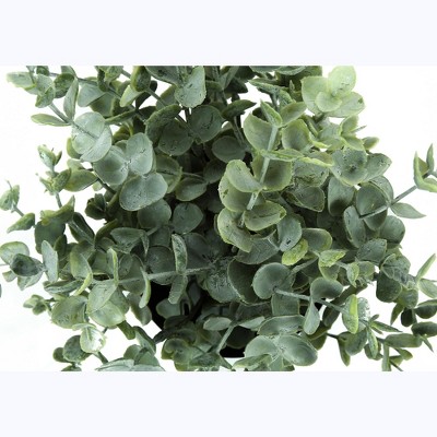 11'' Green Faux Eucalyptus and Grass Plants in Black Pots