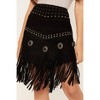 Women's Lamb Suede Fringe Midi Skirt - Scully - 2 of 4