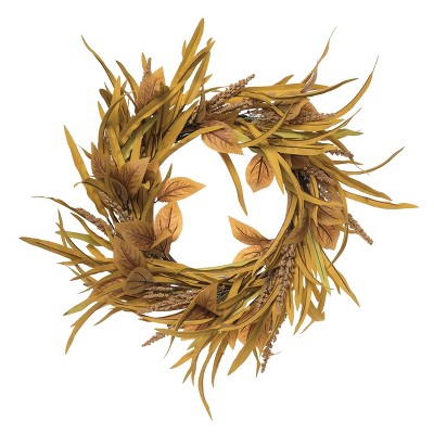 Transpac Natural Fiber 23.62 in. Multicolored Harvest Rustic Stalks Wreath