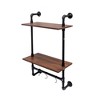 MaseiKar Industrial Pipe Shelf 3 Tier and 2 Tier Wall Mounted Shelves 36in Wood Display Shelves, and 3 additional hooks - 2 of 4