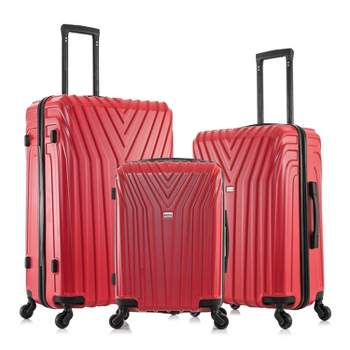 InUSA Vasty Lightweight Hardside Checked Spinner Luggage Set 3pc