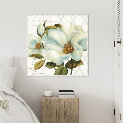 Amanti Art White Floral Bliss II by Lisa Audit Canvas Wall Art Print Framed 30 x 30