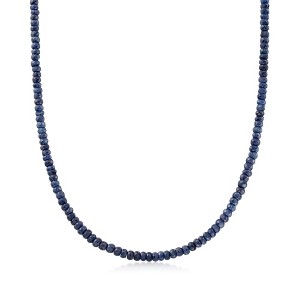 Ross-Simons 100.00 ct. t.w. Sapphire Bead Necklace With 14kt Yellow Gold Magnetic Clasp - 1 of 3