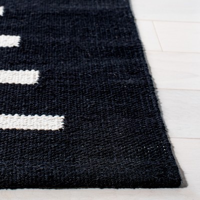 Montauk Black and Ivory Handwoven Cotton Area Rug