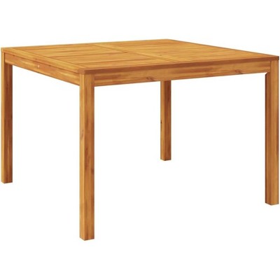 vidaXL - Solid Acacia Wood Patio Dining Table - 43.3"x43.3"x29.5" Modern Square Outdoor Garden Terrace Furniture - Brown Finish
