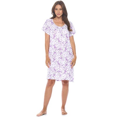 Casual Nights Women's Super Soft Yummy Nightshirt, Short Sleeve Nightgown, Night Dress with Fun Prints & Patterns