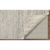 Ivory and Gray Abstract Hand Knotted Worn Faded Area Rug - 4 of 4