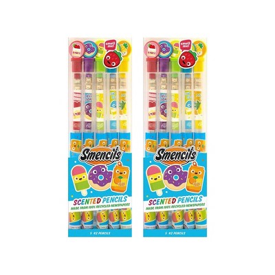 Scentco 10pk (2-5pks) Scented Colored Smencils: Multicolored Scented Pencils for Kids, Art & Stationery, Ages 4+
