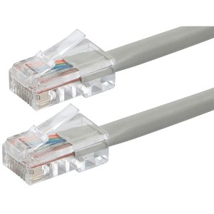 Monoprice Cat5e Ethernet Patch Cable - 7 Feet - Gray | Network Internet Cord - RJ45, Stranded, 350Mhz, UTP, Pure Bare Copper Wire, 24AWG - Zeroboot - 1 of 4