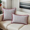 REGALWOVEN Fade-Resistant Chenille Boho Decorative with Pom-poms Throw Pillow Covers 2 Pcs - 2 of 4