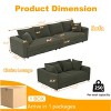Racxily Corduroy Sofa, 4-Seat Comfy Upholstered Sofa, Couch with Pillows for Living Room Bedroom, Convertible Lounge Chair, Green - 2 of 4