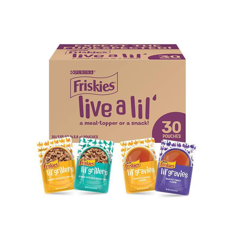 Friskies Live a Lil with Chicken, Turkey and Fish Wet Cat Food Variety Pack - 30ct/3.7lbs, 1 of 7