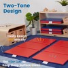 ECR4Kids Premium Folding Rest Mat, 3-Section, 1in, Blue/Red, 5-Pack - 3 of 4